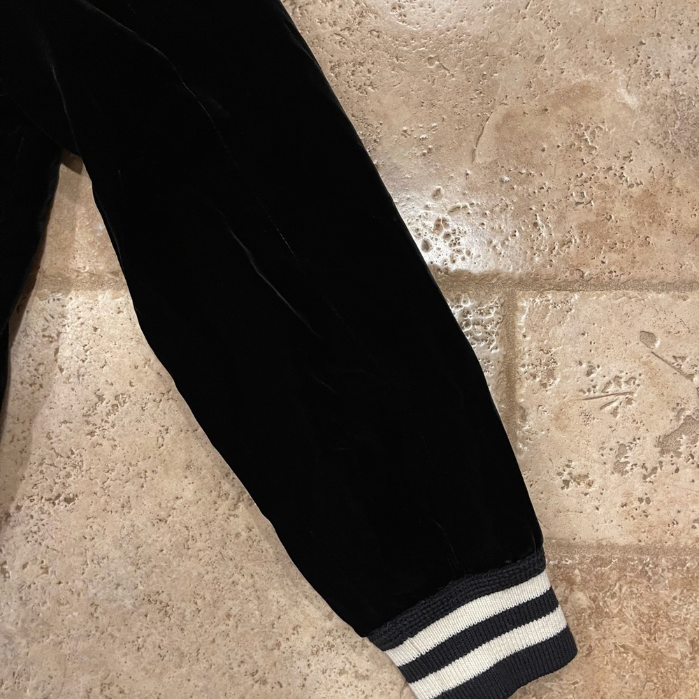 Celine x Hedi Slimane Black Velvet Teddy Varsity Jacket RARE - Picture 9 of 13